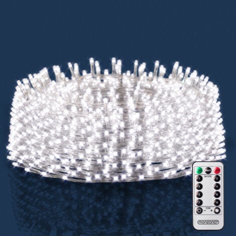 Catena luminosa telecomando 8 modalità Timer interno esterno cascata luci led stringa luci led 200 LED kalt-weiß Fernbedienung (de)