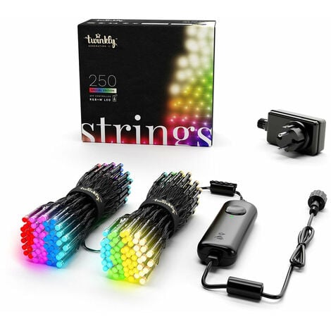 MAGIEDINATALE Twinkly STRINGS Luci di Natale Smart 600 Led RGBW II Generazione Cavo Nero