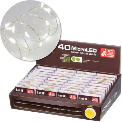 Catena microLED 4m bianco fissa CR2032 freddo