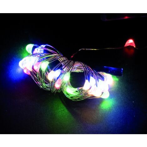 Catena microled multicolore 1 m + 15 cm