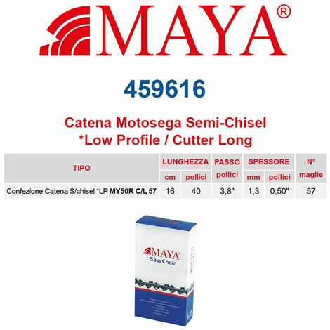 Catena motosega confezionata LP 3/8" 1.3 mm - .050" 57 maglie senza antirimbalzo - 459616
