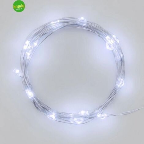 Catena natalizia luminosa Lotti 100 Microled 10m luce fredda a batteria
