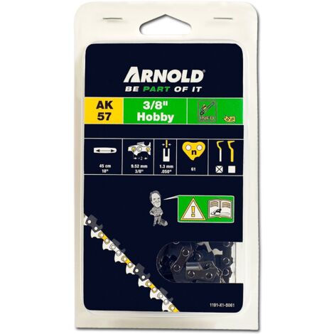 Catena per motosega 3/8", 1,3 mm - 61 maglie motrici - tronchesi semitondi Arnold