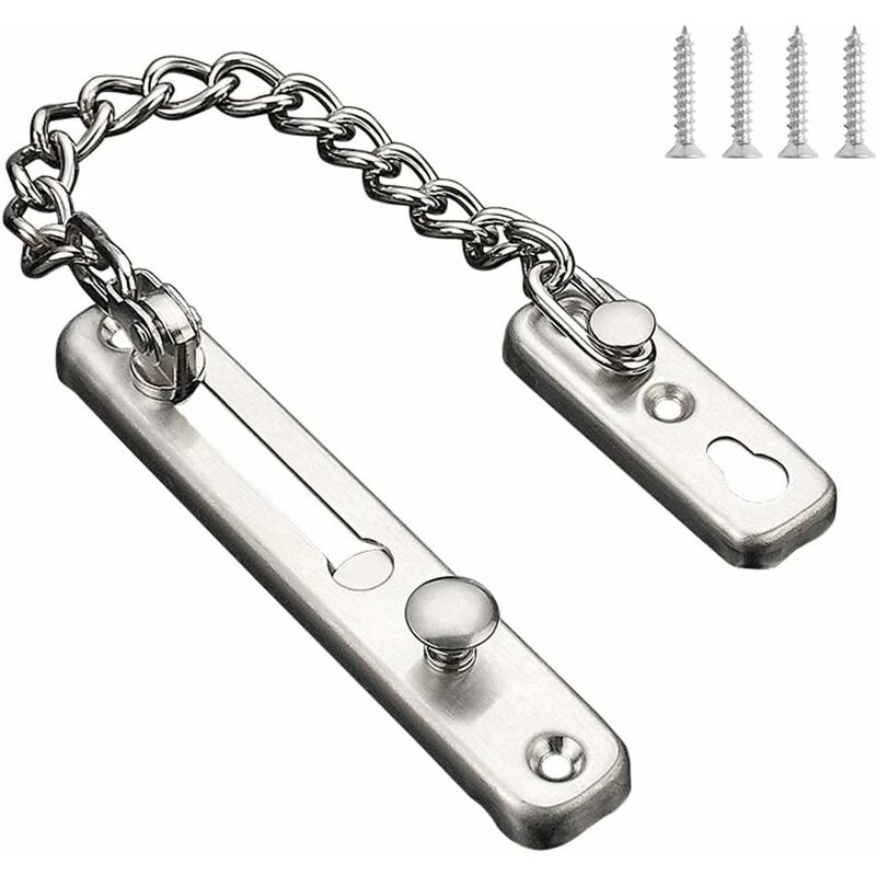 Image of Fortuneville - Catena per porta in acciaio inossidabile, catena di sicurezza, catena di protezione per serratura, catena per porta di sicurezza per