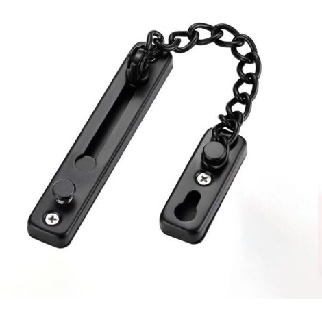 Catena per porte, lucchetto antifurto a catena, affidabile catena di sicurezza in acciaio inossidabile, ideale per uso domestico e alberghiero (Nero).