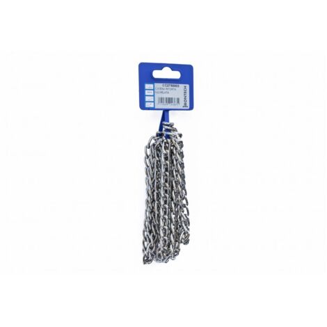 Catena ritorta pretagliata Diam. 2,5 mm. in acciaio nichelato 2,5 mt.