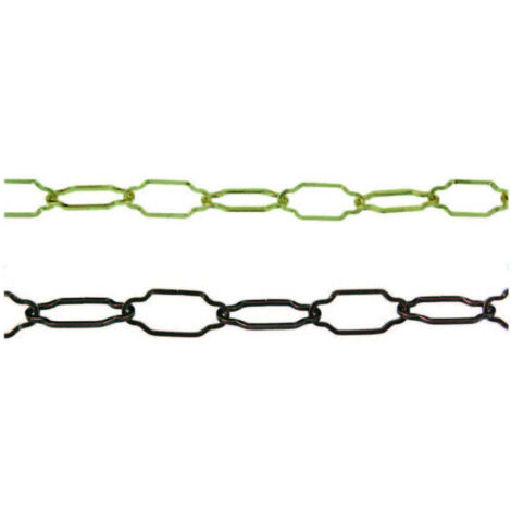 Catena sagomata per lampadari - Specifiche: Ø mm 2,5x44x20 in ferro ottonato - 10 mt