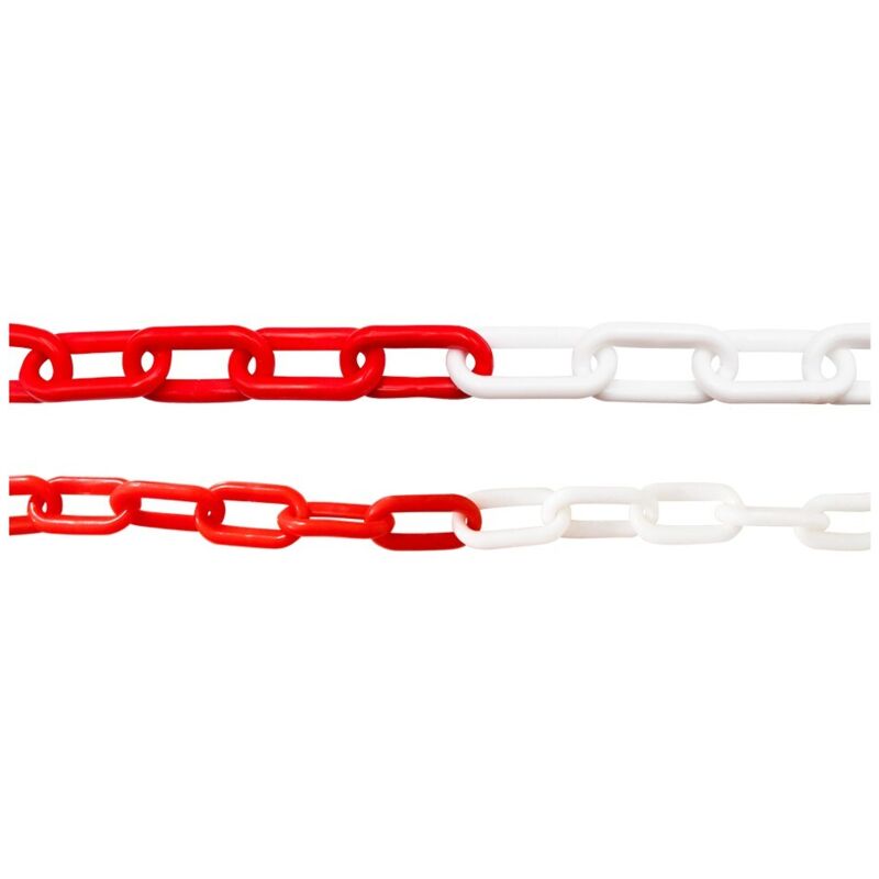 CATENA SEGNALETICA BICOLORE bianca / rossa - Ø mm. 8 x 50 x 26 x mt.5