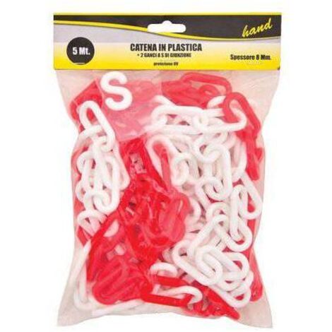 CATENA SEGNALETICA HAND - PLT BIANCO/ROSSO D.MM 8 MT  5 - 2 pezzi