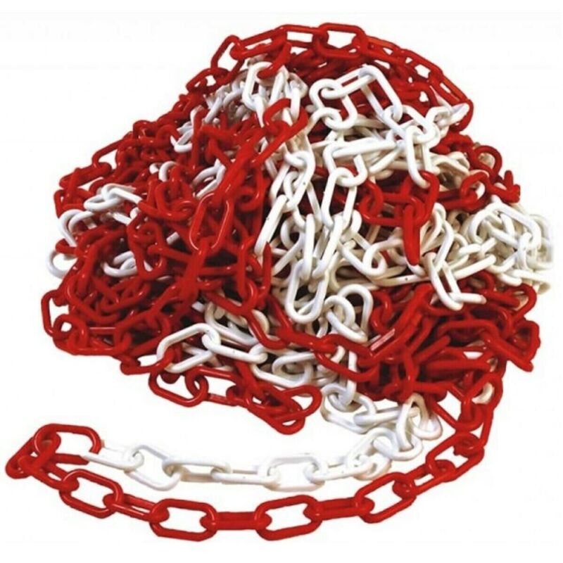 Image of Sipa - Catena segnaletica in plastica bicolore rosso bianco pvc d 5,5 mm mt1