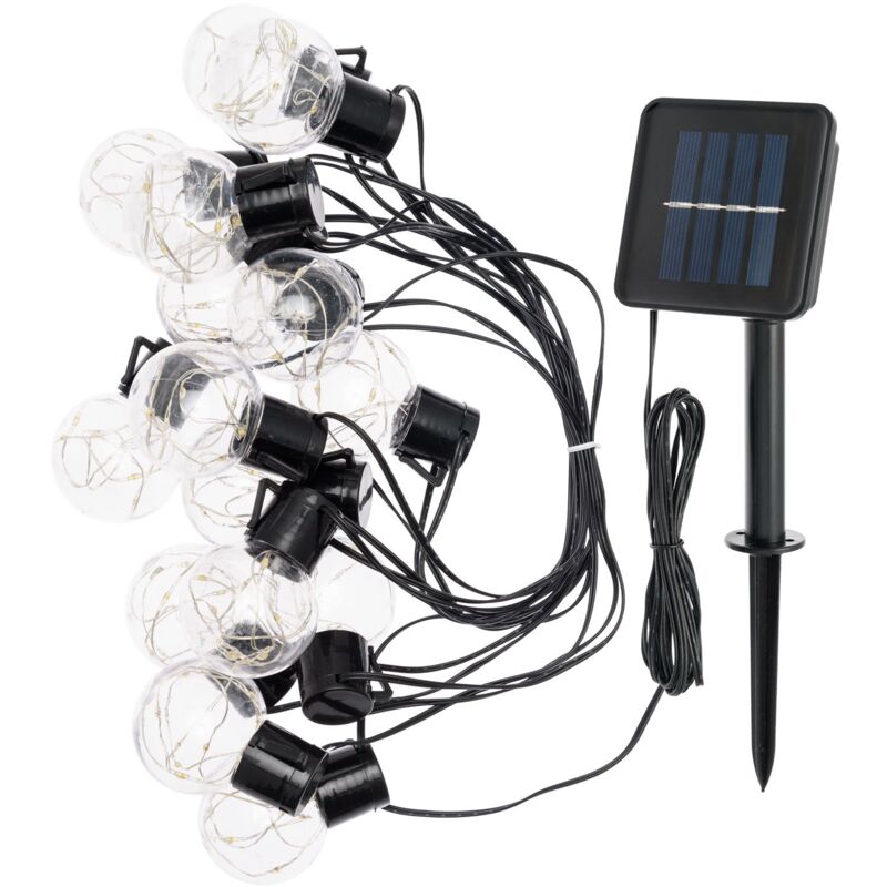 Catena solare 15 lampadine ø 50 mm luce calda da