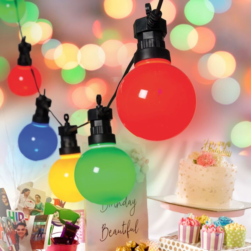 Guirlande solaire 15 ampoules G50 2x6m