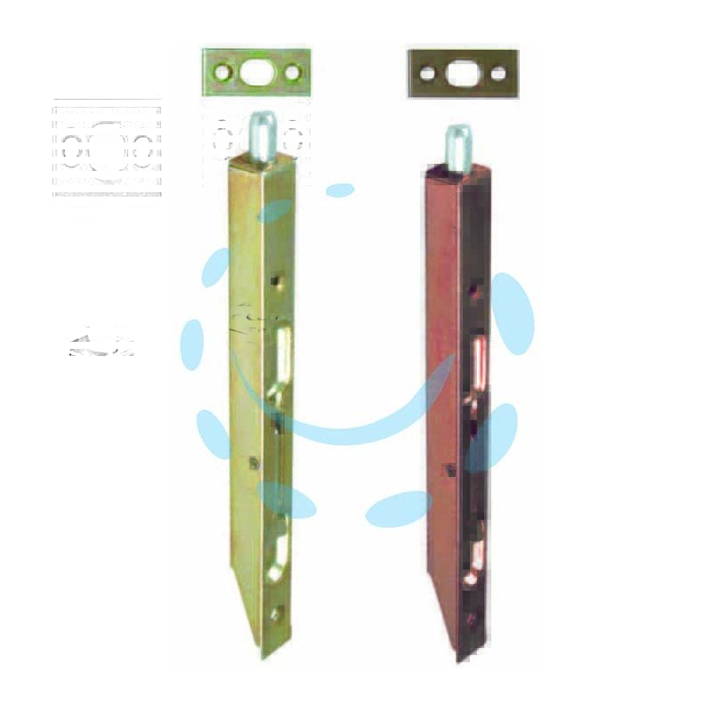 EAC - Catenaccio verticale a leva frontale da incasso - mm.250x15 acciaio ottonato