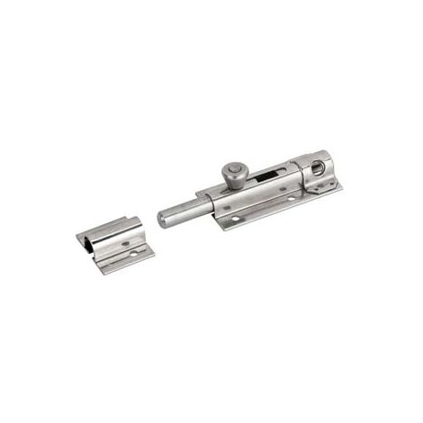 CATENACCIO PORTALUCCHETTO INOX LEGGERO ASTA TONDA ART.248IN- - mm.100x36 - 2 pezzi ALDEGHI