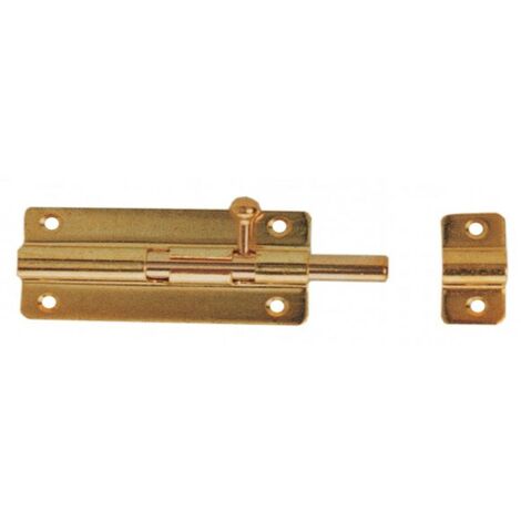 CATENACCIO SAGOMATO PER MOBILI CON CONTROPIASTRA 80MM - IN OTTONE LUCIDO