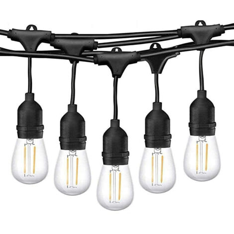 CATENARIA LUCI 5MT E 10 PORTALAMPADE E27 BIANCA ALLUNGABILE IP54 INTERNO ESTERNO