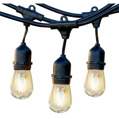 Catenaria Pendente Luminosa per Esterno Catena di luci da 10m con 10 attacchi E27