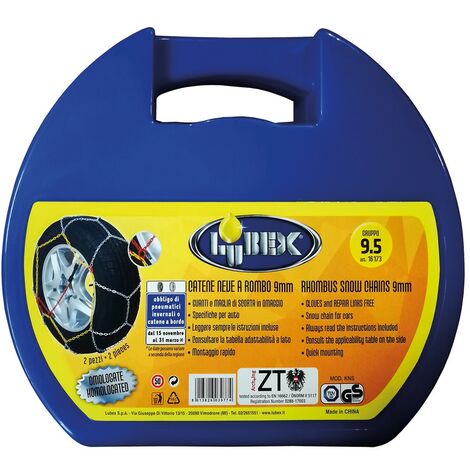 Catene auto omologate 9 mm a rombo cementate montaggio rapido (gruppo 080)