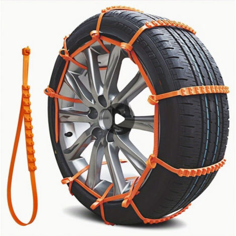 Catene da neve per auto, 10 pezzi Catene di sicurezza per auto universali, Cintura antiscivolo regolabile per pneumatici per auto, per pneumatici per auto