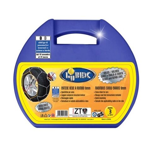 CATENE DA NEVE PER AUTO KN GRUPPO 30 - 40 - 50 - 60 - 70 - 80 - 90 - 100 - 110