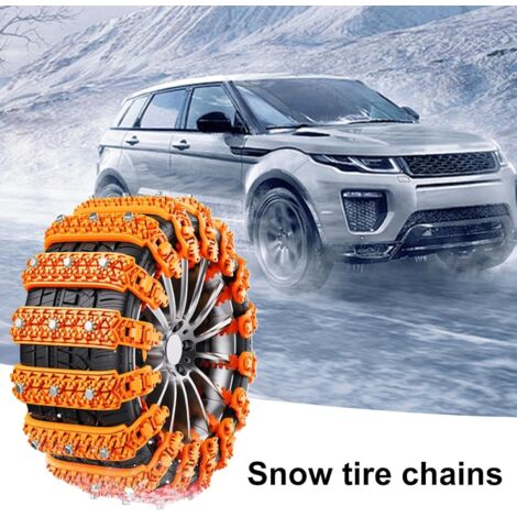 Catene da neve riutilizzabili per pneumatici auto – Set di 10 catene da neve antiscivolo per la sicurezza stradale in inverno  Cinghie antiscivolo per pneumatici per tutti i veicoli