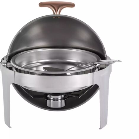 Catering réchaud chauffe-plats Ronds En Acier Inoxydable De 1,58Gal Avec Couvercle En Verre Pour Le Divertissement Et Les Repas