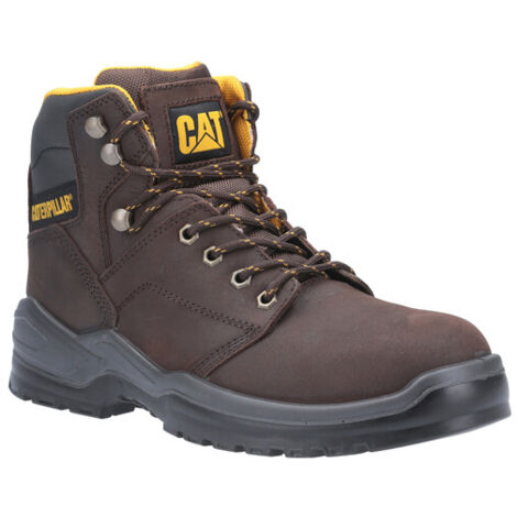 Caterpillar – Bottes de sécurité hautes S3 SRC marron T40 – Cuir nubuck waterproof – Semelle antiperforation acier – Confort optimal pour professionnels