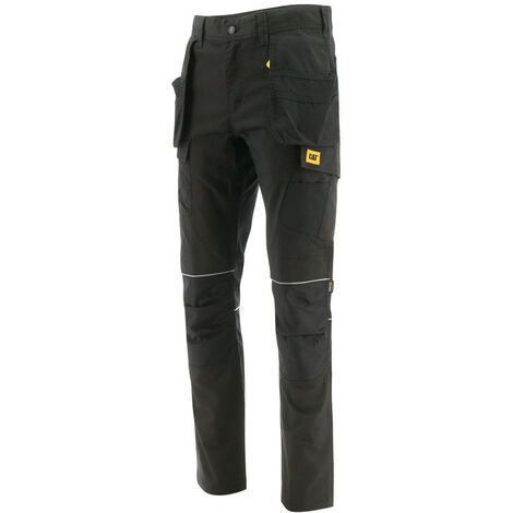 Caterpillar – Pantalon de travail homme – Coupe étroite avec gousset en diamant – Renforts en nylon CORDURA – Poches cargo et holster – Taille 44 – Noir