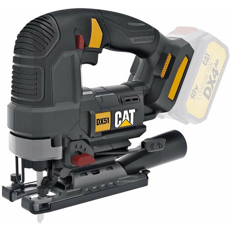 Caterpillar – Scie sauteuse sans fil 18V – Longueur de course 26 mm – Action orbiculaire 4 positions – Capacité max. coupe bois 120 mm – DX51B