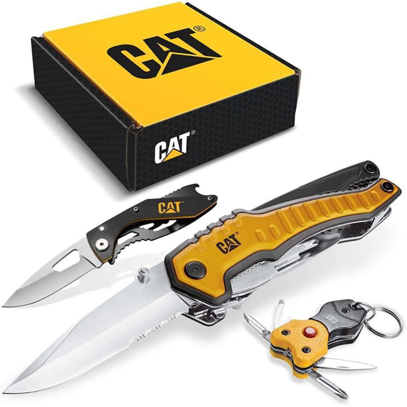 Caterpillar Werkzeuge - Geschenk-multifunktionsset, 2 Messer Und Schlüsselbund Ct240125