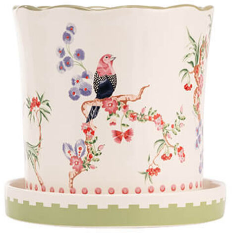 Cath Kidston Spring Birds Plant Pot With Tray