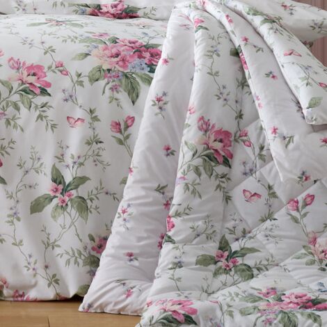 Catherine Lansfield Bridgerton Penelope - Copriletto reversibile con motivo floreale, 3,5 tog, 200 x 200 cm, colore: Crema