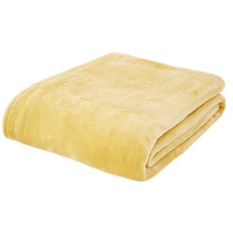 Catherine Lansfield Coperta extra large Raschel Velvet Touch 200 x 240 cm, colore: giallo ocra