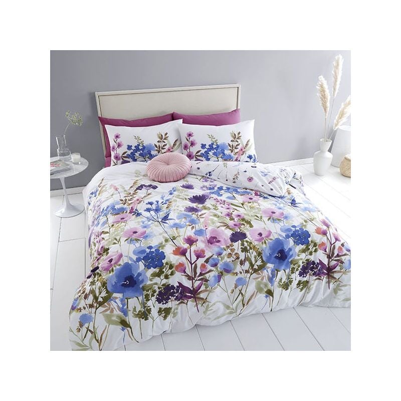 Countryside Floral King Duvet Set Pink Blue - Catherine Lansfield