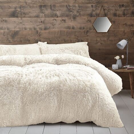 Catherine Lansfield Cuddly King Duvet Set Cream