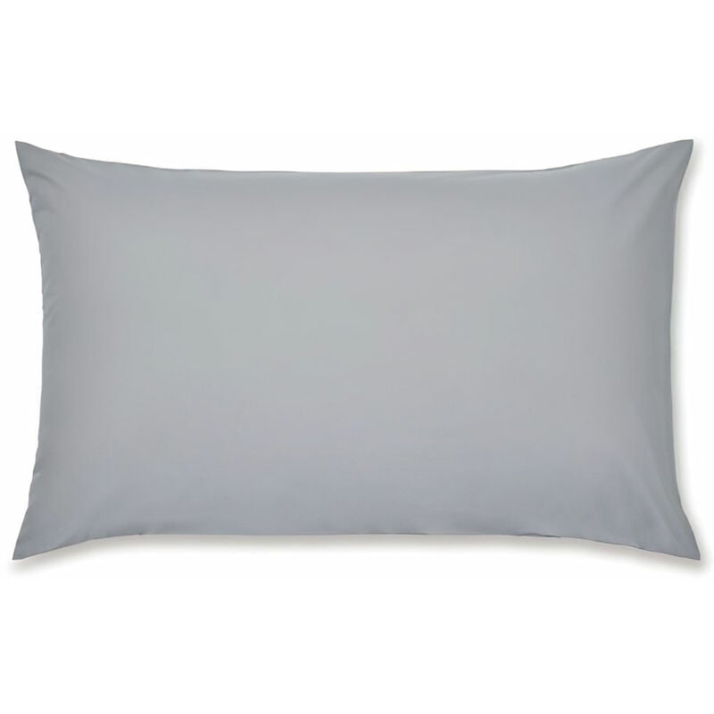 Easy Iron Percale Standard Pillow Cases, Grey, Pair - Catherine Lansfield