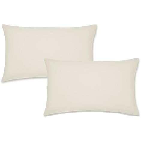 Catherine Lansfield Federe per cuscino, in percalle, non adatte al ferro da stiro Cream