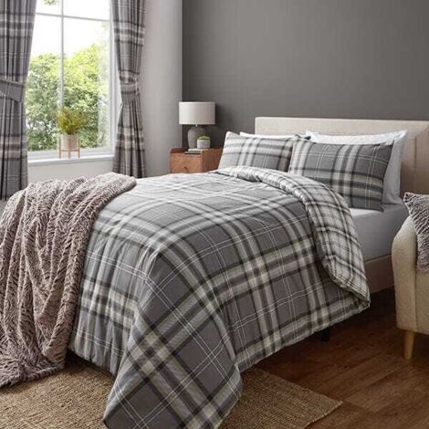 Catherine Lansfield Kelso Single Duvet Set Charcoal