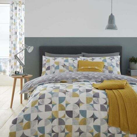 Catherine Lansfield Retro-Kreise Set Copripiumino, Policotone, Multicolore, Doppio 200 x 200 cm