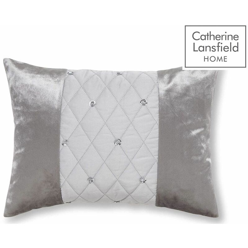 Catherine Lansfield Sequin Cluster Filled Cushion Silver 30x40cm