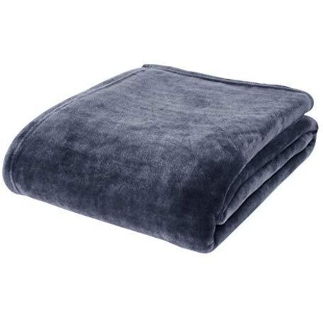Catherine Lansfield Terciopelo Raschel Extra Grande Coperta, Polyester, Marina Militare, 200 x 240 cm
