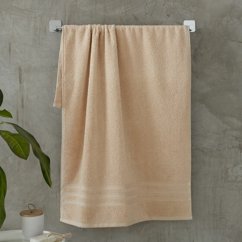Zero Twist 100% Micro Yarn Cotton Bath Sheet, Natural - Catherine Lansfield