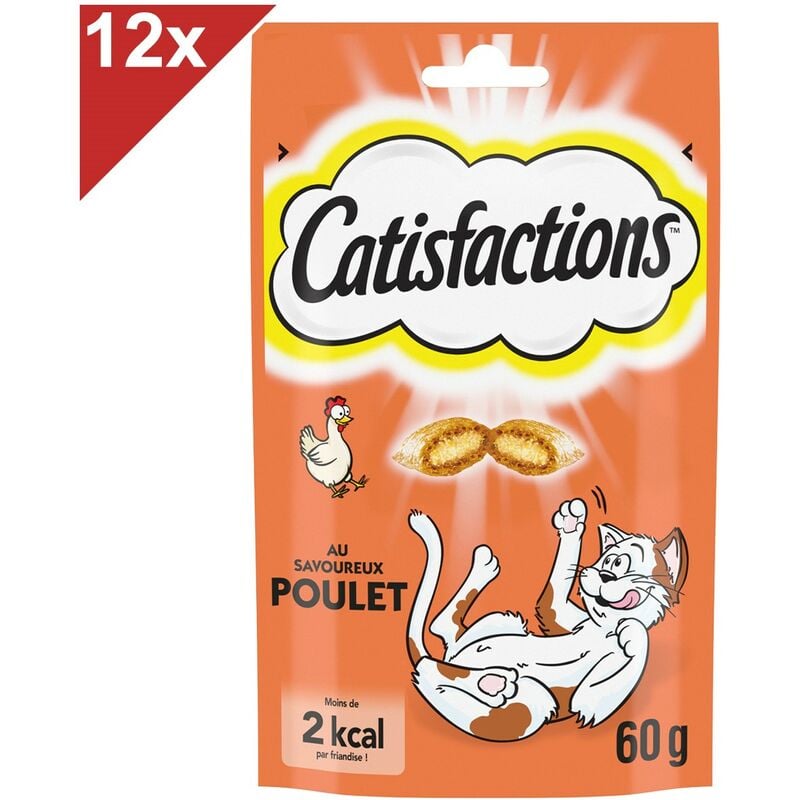 Friandises au poulet pour chat et chaton (12x60g) - Catisfactions