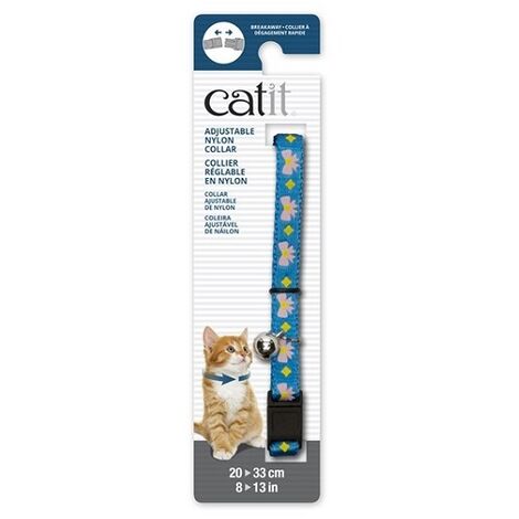 CATIT COLLAR BAGAWAY, blu con legami rosa