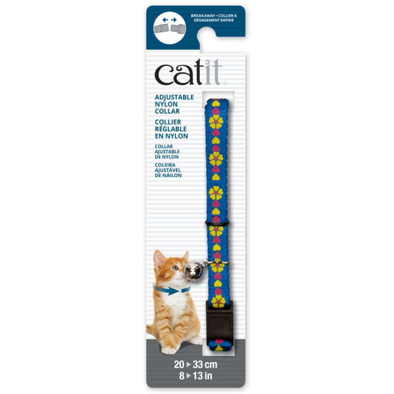 

collar breakaway, azul con flores - Catit