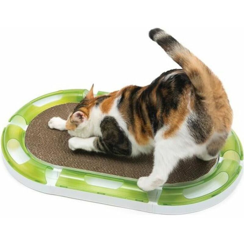 Cat It Catit Ovaler Scratcher, Kratzbrett Aus Pappe, Interaktives Spielzeug Für Katzen, Kratzspielzeug Für Katzen