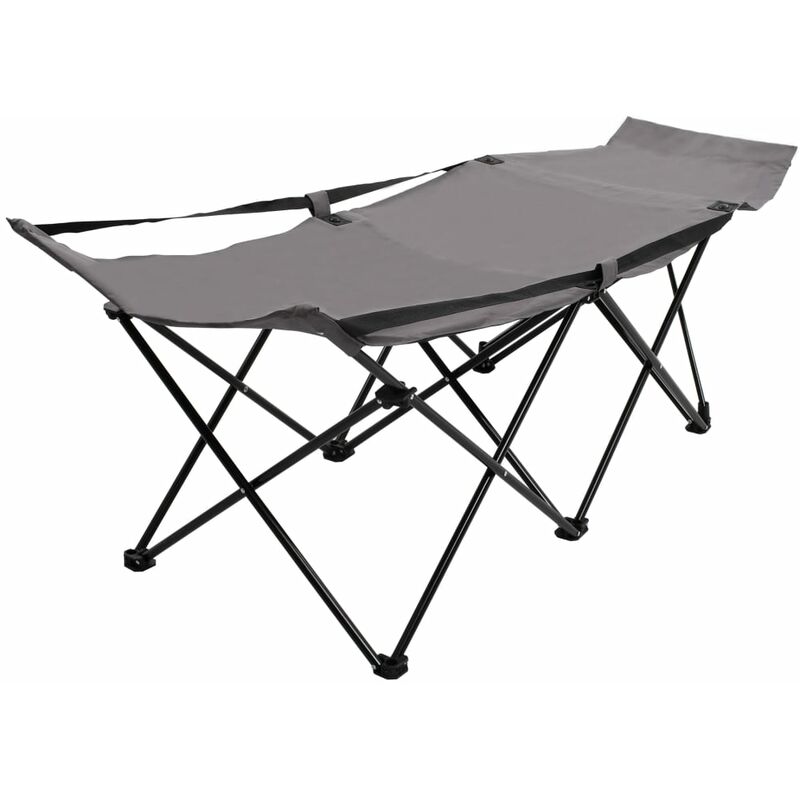 

vidaXL Tumbona plegable acero gris - Gris