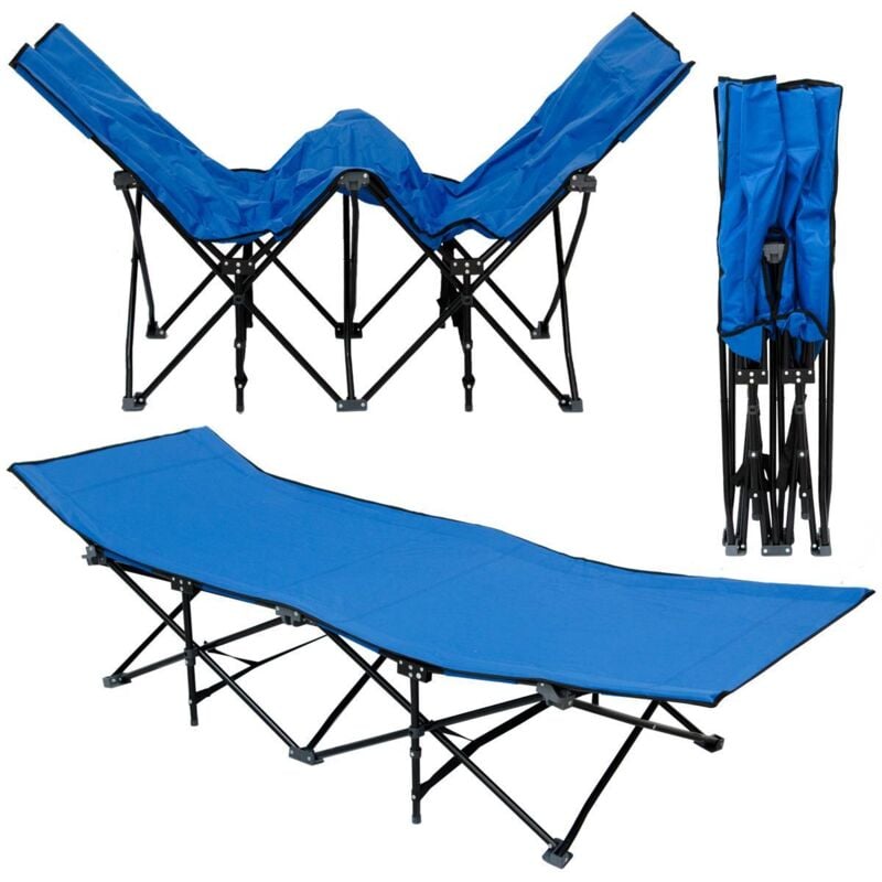 

Catre de camping plegable de AMANKA | Cama para ir de acampada broncearse + Bolsa para transporte | 10 piernas catre de campamento portátil |