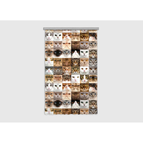 Cats, rideau imprimés visage de chats 140x245 cm, 1 pièce