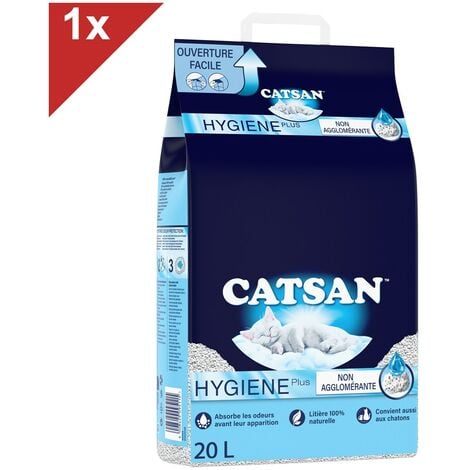 CATSAN Hygiene plus Litière minérale pour chat 20L